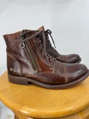 Bed Stu Bonnie cobbler series double zip laceup  leather ankle boots. 7